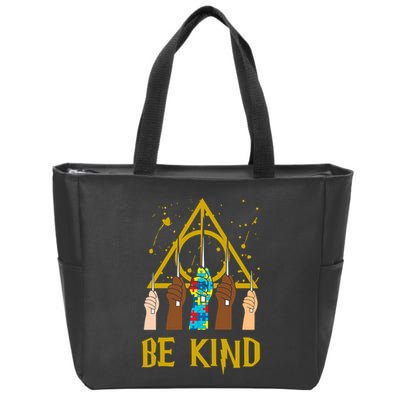 Be Kind Puzzle Ribbon Harry Autism Awareness Wizard Zip Tote Bag