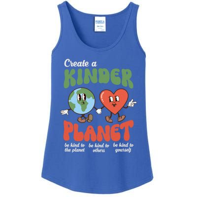 Be Kind Planet Save Earth Day Retro Groovy Environt Gift Ladies Essential Tank