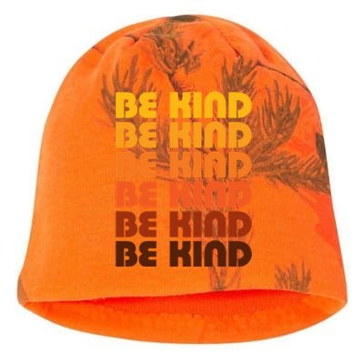 Be Kind Positive Inspirational Kindness Retro Vintage Gift Kati - Camo Knit Beanie