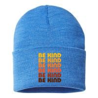 Be Kind Positive Inspirational Kindness Retro Vintage Gift Sustainable Knit Beanie