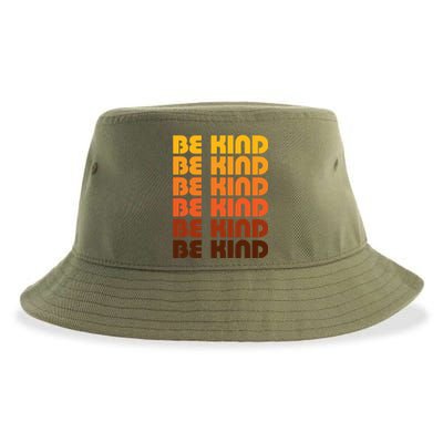 Be Kind Positive Inspirational Kindness Retro Vintage Gift Sustainable Bucket Hat