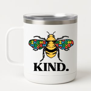 Bee Kind Puzzle Cute Autism Awareness Acceptance Autistic Cool Gift 12 oz Stainless Steel Tumbler Cup