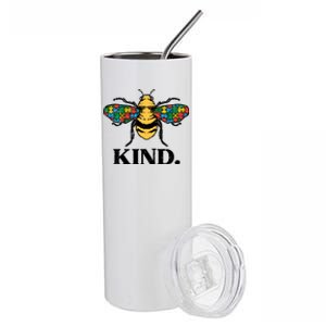 Bee Kind Puzzle Cute Autism Awareness Acceptance Autistic Cool Gift Stainless Steel Tumbler