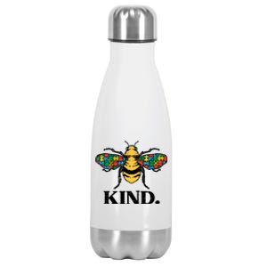 Bee Kind Puzzle Cute Autism Awareness Acceptance Autistic Cool Gift Stainless Steel Insulated Water Bottle