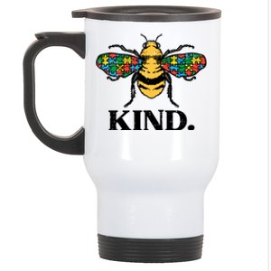 Bee Kind Puzzle Cute Autism Awareness Acceptance Autistic Cool Gift Stainless Steel Travel Mug