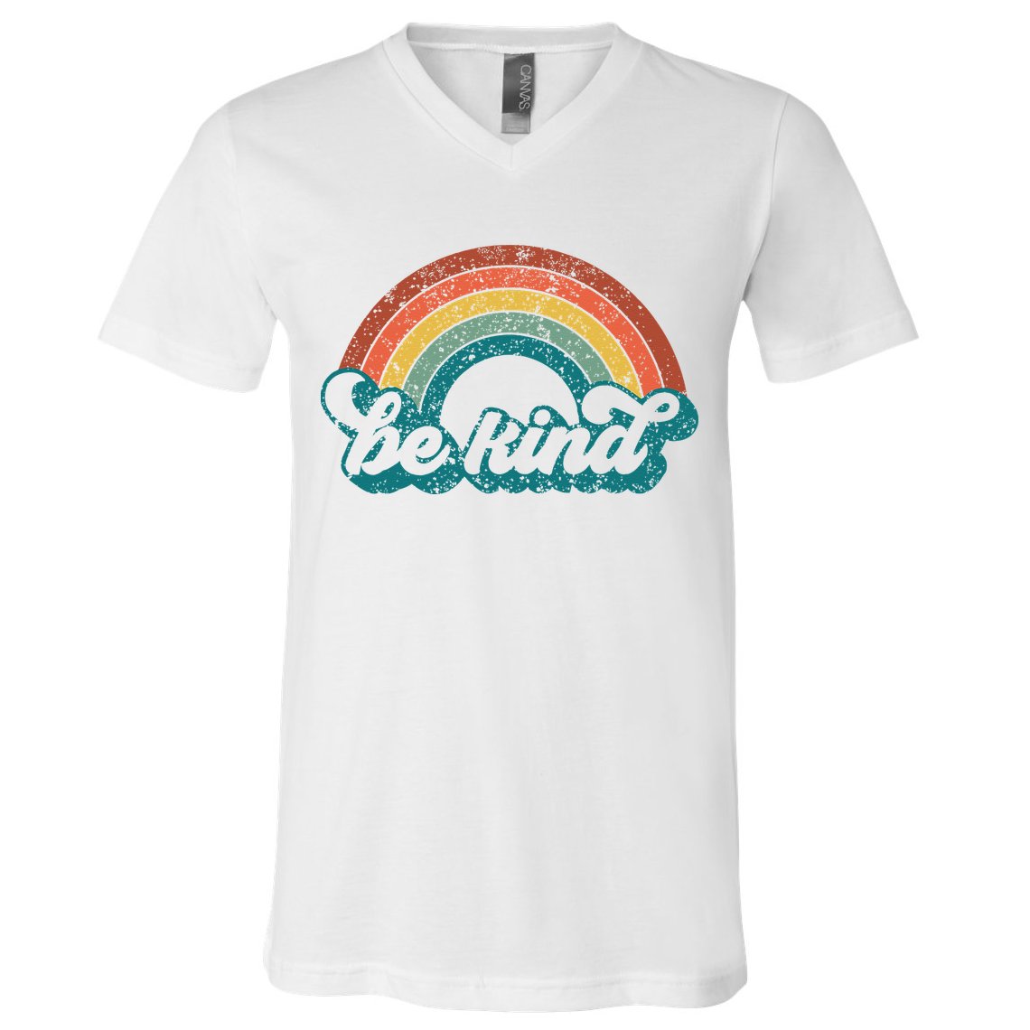 Be Kind Rainbow LGBT Flag LGBT Pride Month Retro Vintage V-Neck T-Shirt