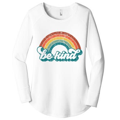 Be Kind Rainbow LGBT Flag LGBT Pride Month Retro Vintage Women's Perfect Tri Tunic Long Sleeve Shirt