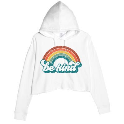 Be Kind Rainbow LGBT Flag LGBT Pride Month Retro Vintage Crop Fleece Hoodie