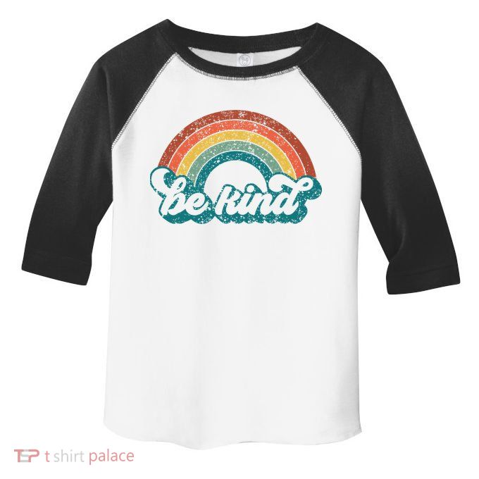 Be Kind Rainbow LGBT Flag LGBT Pride Month Retro Vintage Toddler Fine Jersey T-Shirt