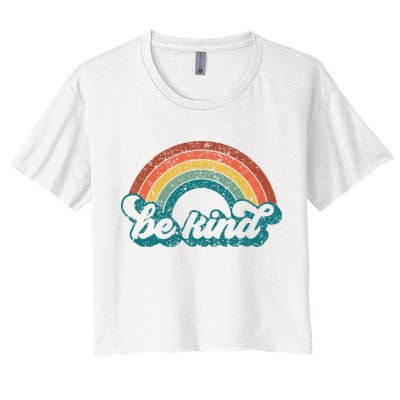 Be Kind Rainbow LGBT Flag LGBT Pride Month Retro Vintage Crop Top