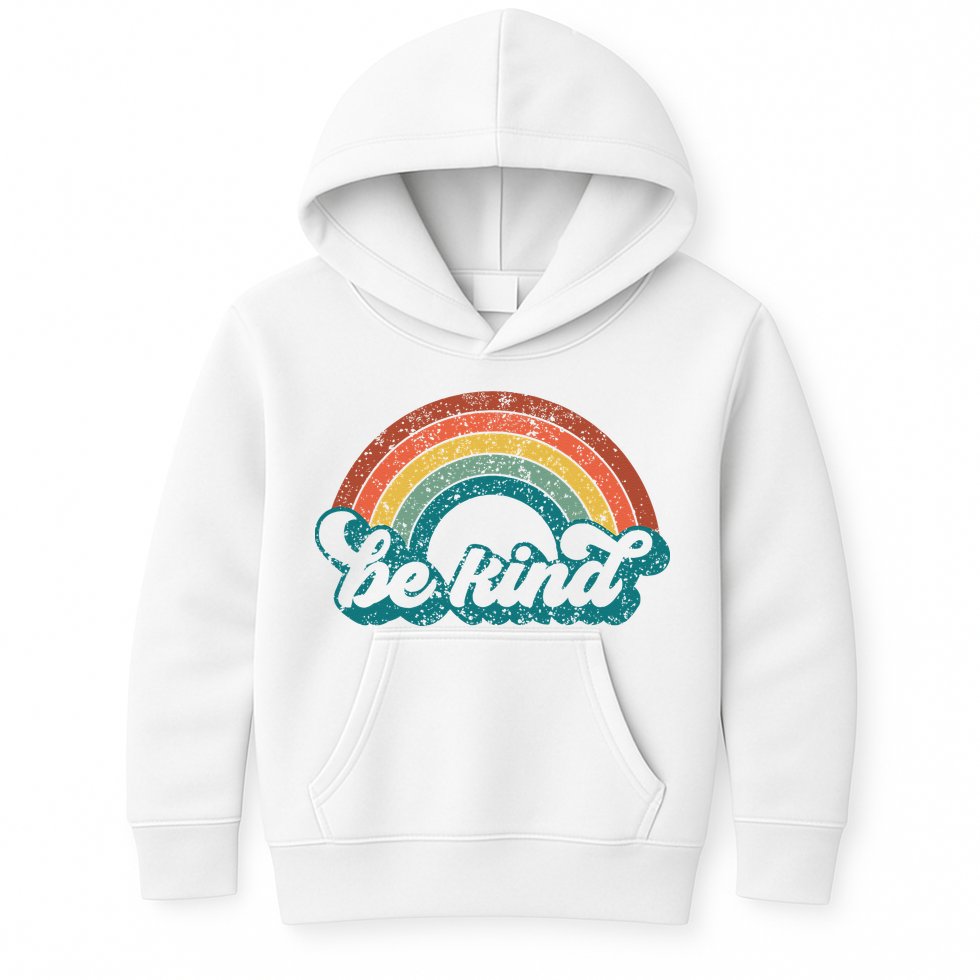 Be Kind Rainbow LGBT Flag LGBT Pride Month Retro Vintage Kids Hoodie