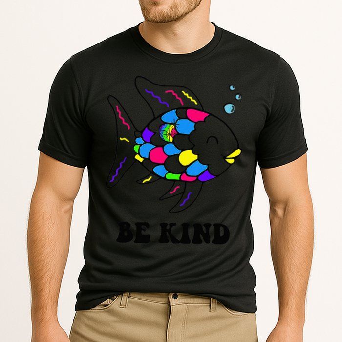 Be Kind Rainbow Fish Teacher Life Teaching Back To School Cooling Performance Crew T-Shirt