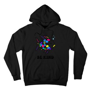 Be Kind Rainbow Fish Teacher Life Teaching Back To School Hoodie