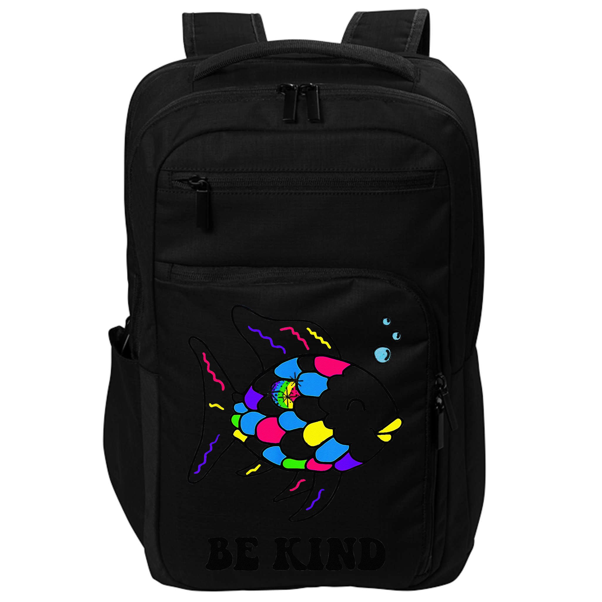 Be Kind Rainbow Fish Teacher Life Teaching Back To School Impact Tech Backpack
