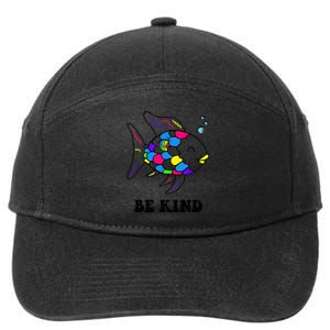 Be Kind Rainbow Fish Teacher Life Teaching Back To School 7-Panel Snapback Hat