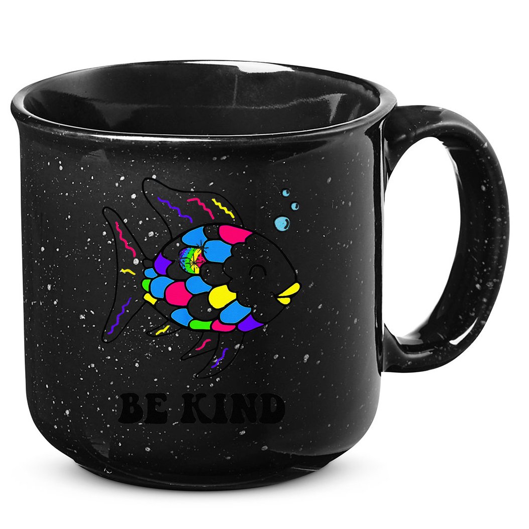 Be Kind Rainbow Fish Teacher Life Teaching Back To School 15oz Campfire Ceramic Mug