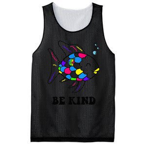 Be Kind Rainbow Fish Teacher Life Teaching Back To School Mesh Reversible Basketball Jersey Tank