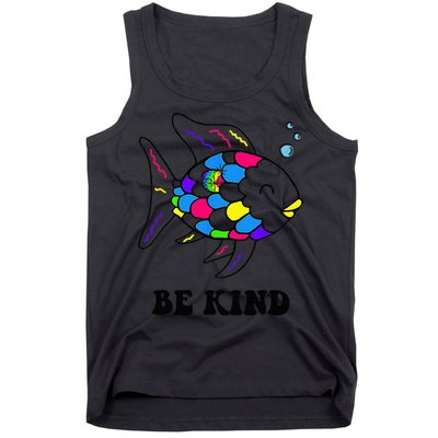 Be Kind Rainbow Fish Teacher Life Teaching Back To School Tank Top