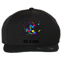 Be Kind Rainbow Fish Teacher Life Teaching Back To School Wool Snapback Cap