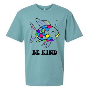 Be Kind Rainbow Fish Teacher Life Teaching Back To School Sueded Cloud Jersey T-Shirt