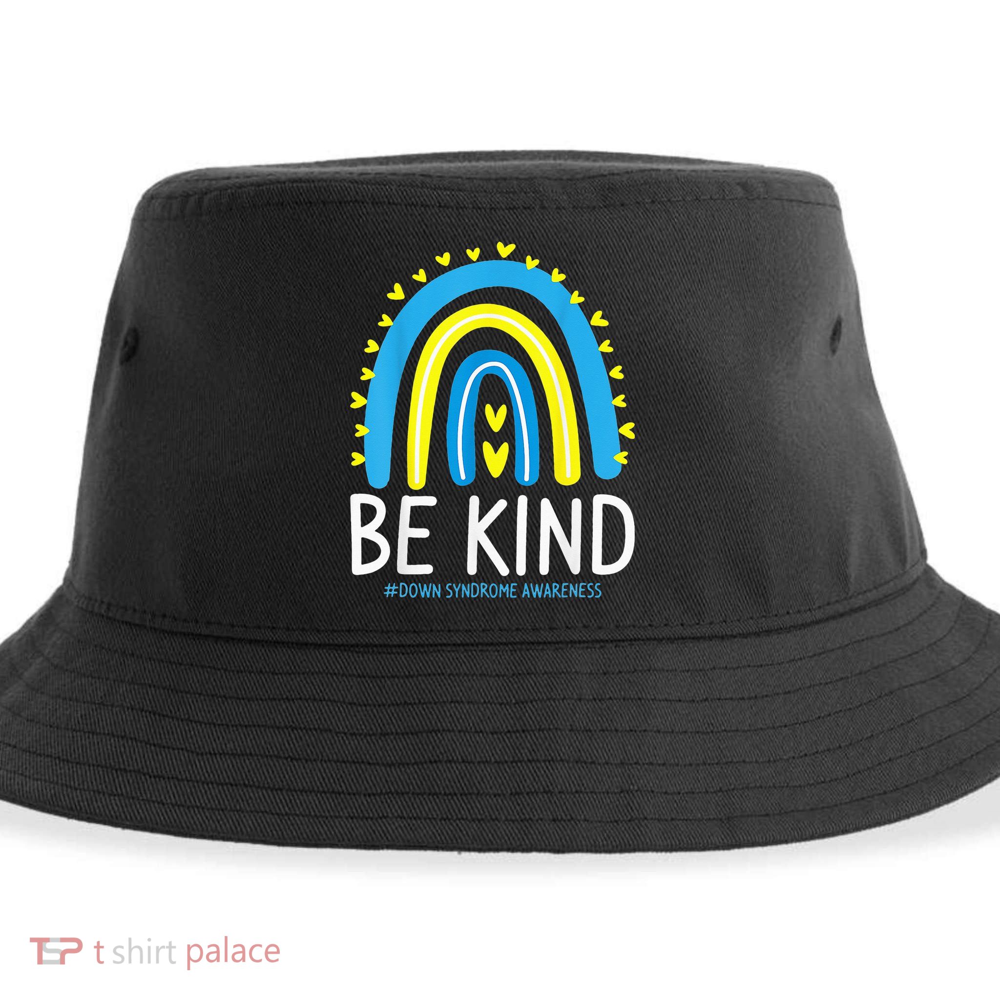 Be Kind Rainbow World Down Syndrome Awareness Day Sustainable Bucket Hat