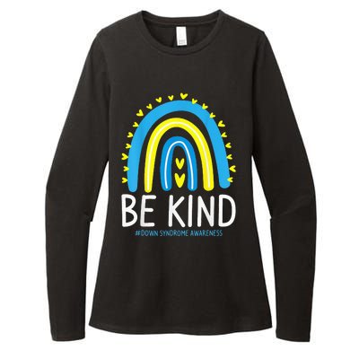 Be Kind Rainbow World Down Syndrome Awareness Day Womens CVC Long Sleeve Shirt