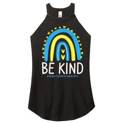 Be Kind Rainbow World Down Syndrome Awareness Day Women’s Perfect Tri Rocker Tank