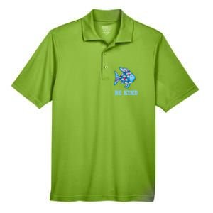 Be Kind Rainbow Fish Teacher Life Teaching Back To School Men's Origin Performance Pique Polo