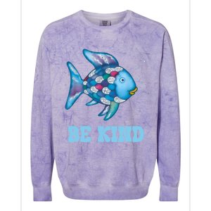 Be Kind Rainbow Fish Teacher Life Teaching Back To School Colorblast Crewneck Sweatshirt