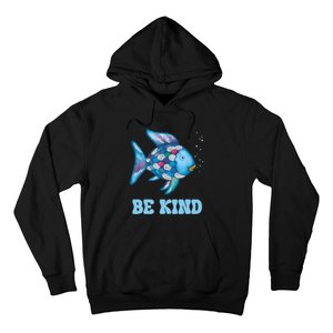 Be Kind Rainbow Fish Teacher Life Teaching Back To School Hoodie