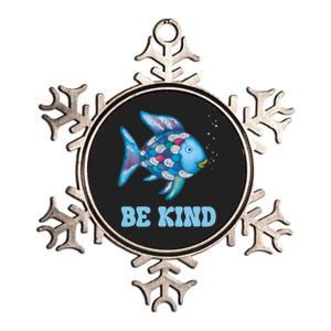 Be Kind Rainbow Fish Teacher Life Teaching Back To School Metallic Star Ornament