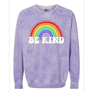 Be Kind Rainbow Positive Quote Colorblast Crewneck Sweatshirt