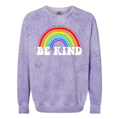 Be Kind Rainbow Positive Quote Colorblast Crewneck Sweatshirt