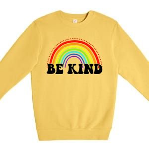 Be Kind Rainbow Positive Quote Premium Crewneck Sweatshirt