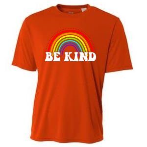 Be Kind Rainbow Positive Quote Cooling Performance Crew T-Shirt