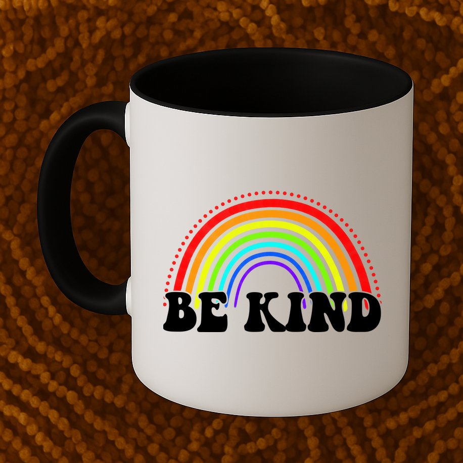Be Kind Rainbow Positive Quote Mug