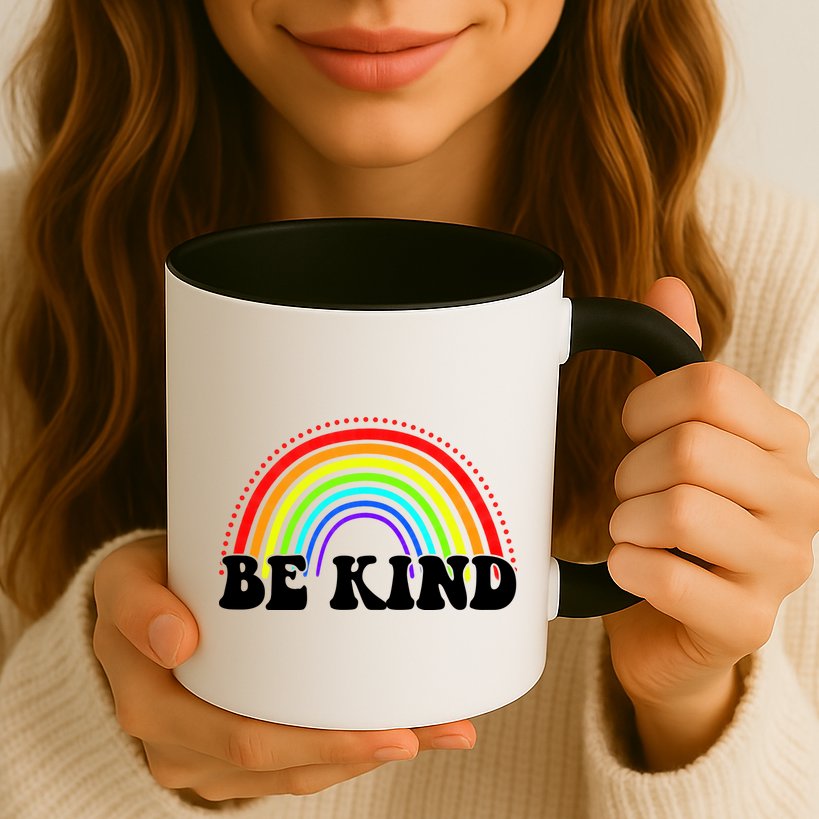 Be Kind Rainbow Positive Quote Mug