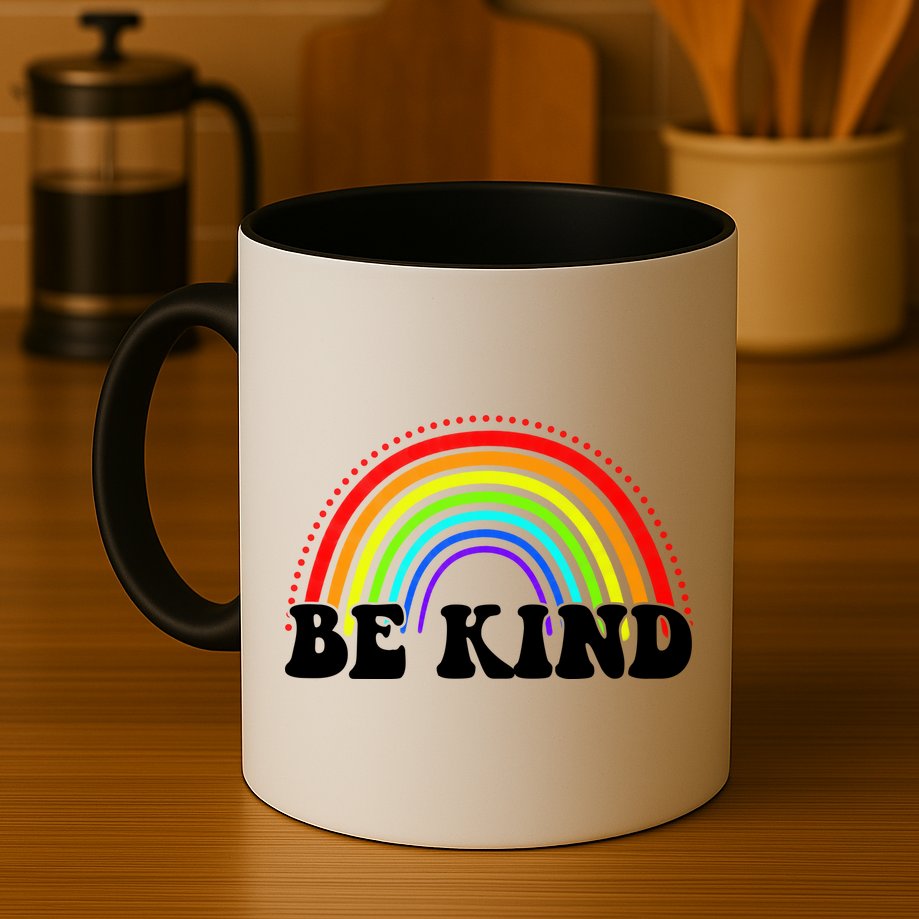 Be Kind Rainbow Positive Quote Mug