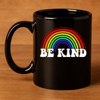 Be Kind Rainbow Positive Quote 11oz C Handle Ceramic Mug