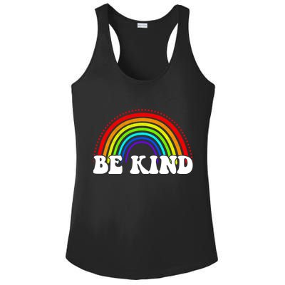 Be Kind Rainbow Positive Quote Ladies PosiCharge Competitor Racerback Tank