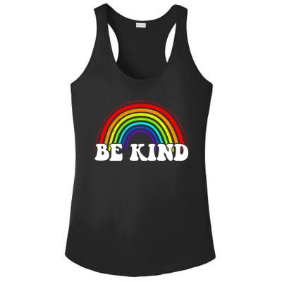 Be Kind Rainbow Positive Quote Ladies PosiCharge Competitor Racerback Tank