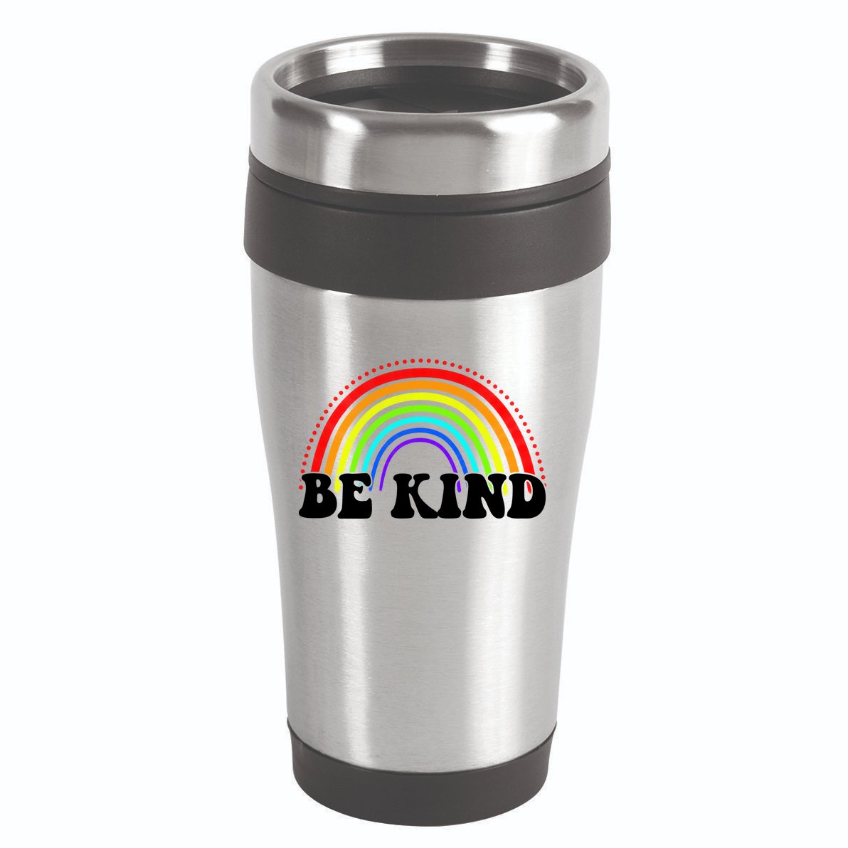 Be Kind Rainbow Positive Quote 16oz Travel Tumbler