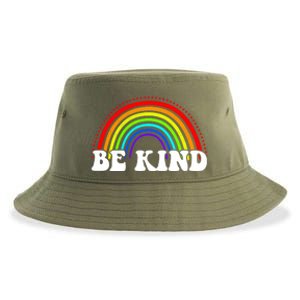 Be Kind Rainbow Positive Quote Sustainable Bucket Hat