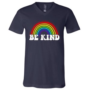 Be Kind Rainbow Positive Quote V-Neck T-Shirt