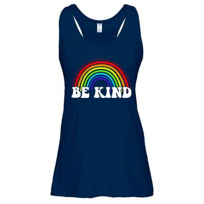 Be Kind Rainbow Positive Quote Ladies Essential Flowy Tank