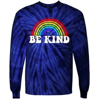 Be Kind Rainbow Positive Quote Tie-Dye Long Sleeve Shirt