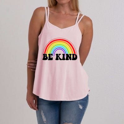 Be Kind Rainbow Positive Quote Women's Strappy Tank