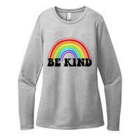 Be Kind Rainbow Positive Quote Womens CVC Long Sleeve Shirt