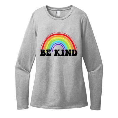 Be Kind Rainbow Positive Quote Womens CVC Long Sleeve Shirt