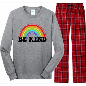 Be Kind Rainbow Positive Quote Long Sleeve Pajama Set